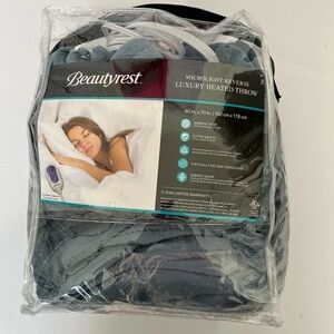 Beautyrest Blue Heated Plush Throw